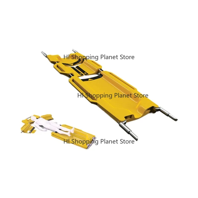 Yellow Ambulance Aluminum Alloy Foldaway Stretcher Hospital Me-dical Stretcher Immobilization Spine Board
