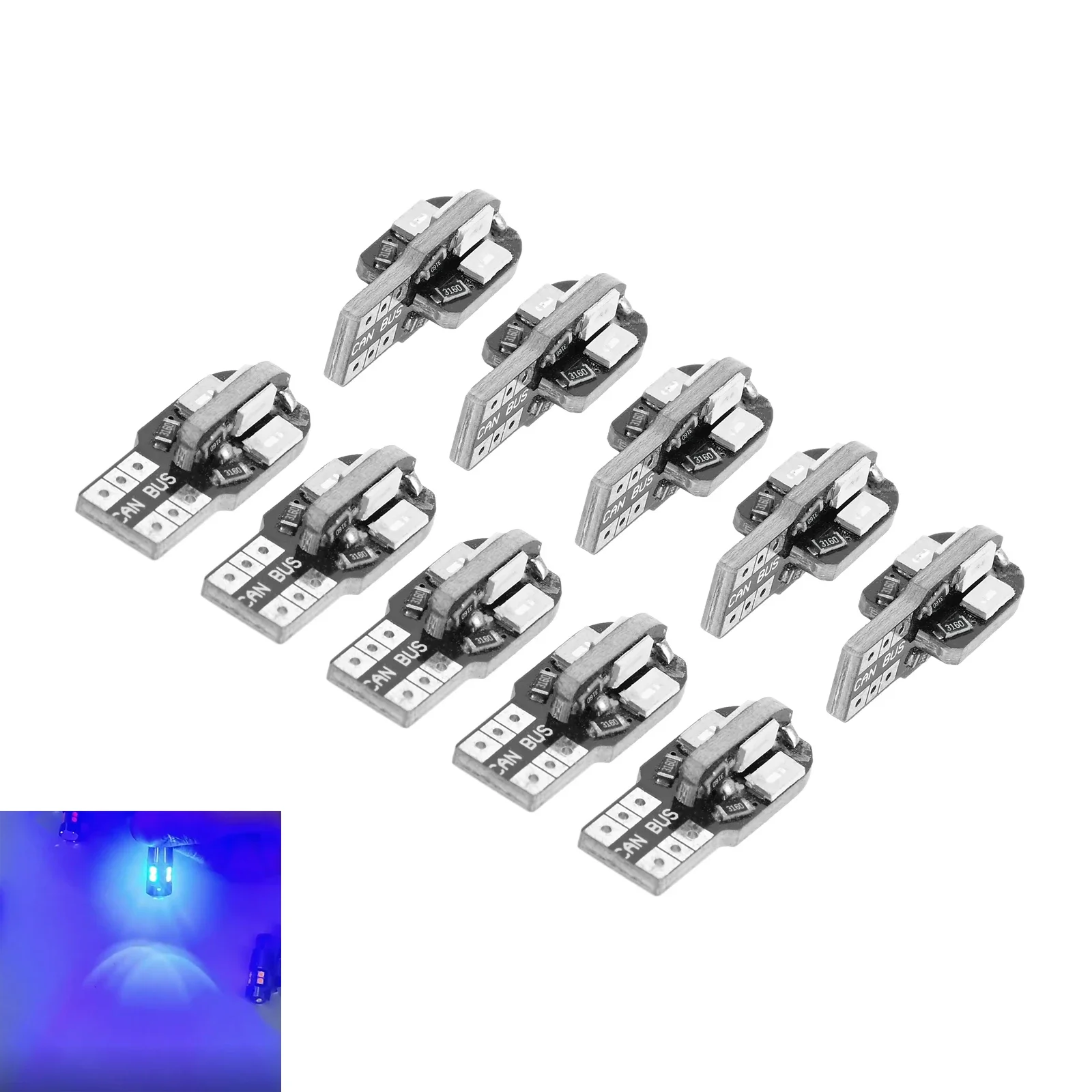 10Pcs T10 5730 8SMD W5W LED Wide Bulb Decoding Canbus Car Interior Map Dome Reading Light Parking Signal Indicator Side Lamp 12V