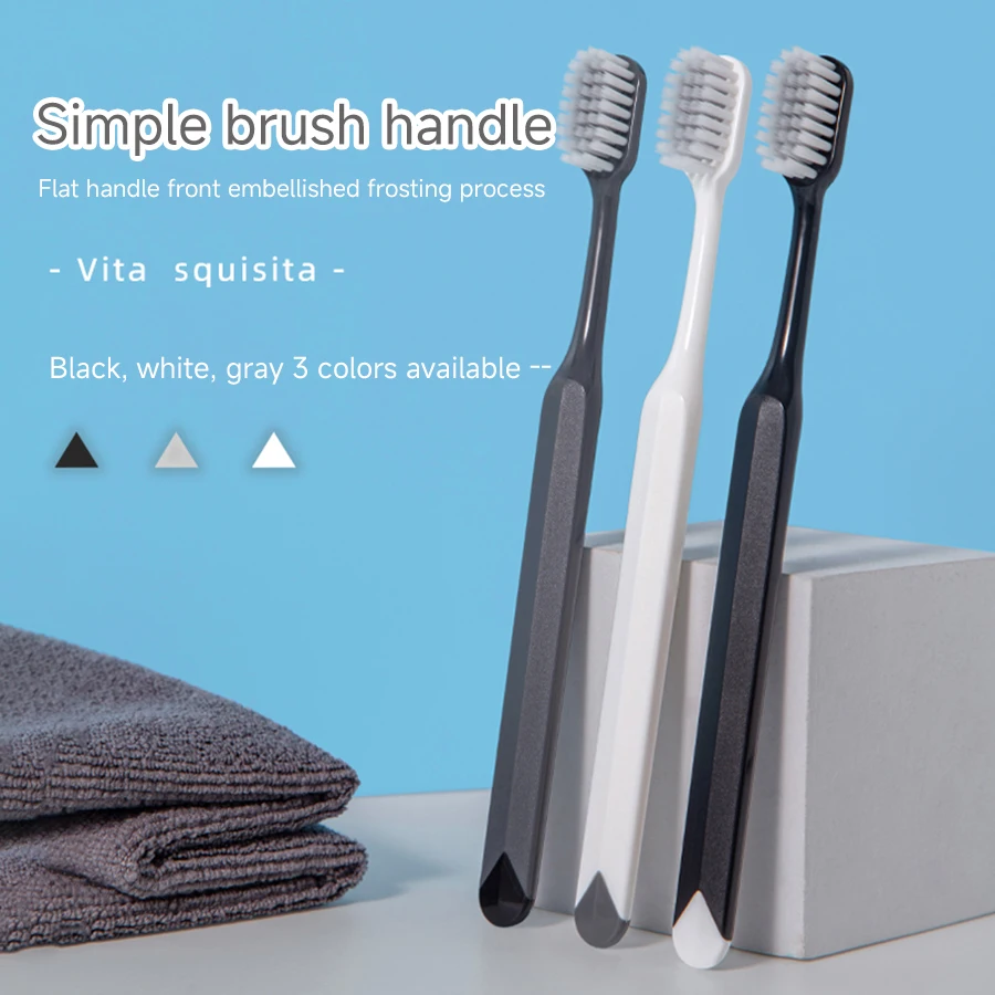 Confezione da 3 spazzolini da denti premium con setole morbide Testina per adulti di taglia media e grande progettata per pulire più molto