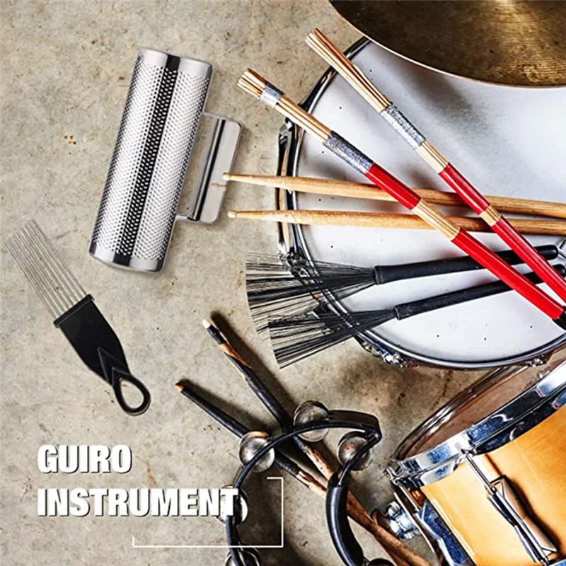 

AA-2Sets Of Metal Scrapers 8X3 Inch Stainless Steel Instruments Percussion Instruments Live with