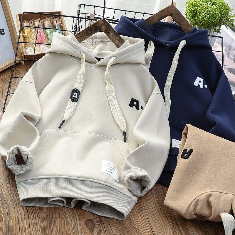 Boys Hoodies Sweatshirts Cotton Tops Outwear 2023 Hooded Spring Autumn Kids High Quality Children\'s Clothing