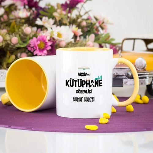 Personalized archive and library guard mug cup-yellow