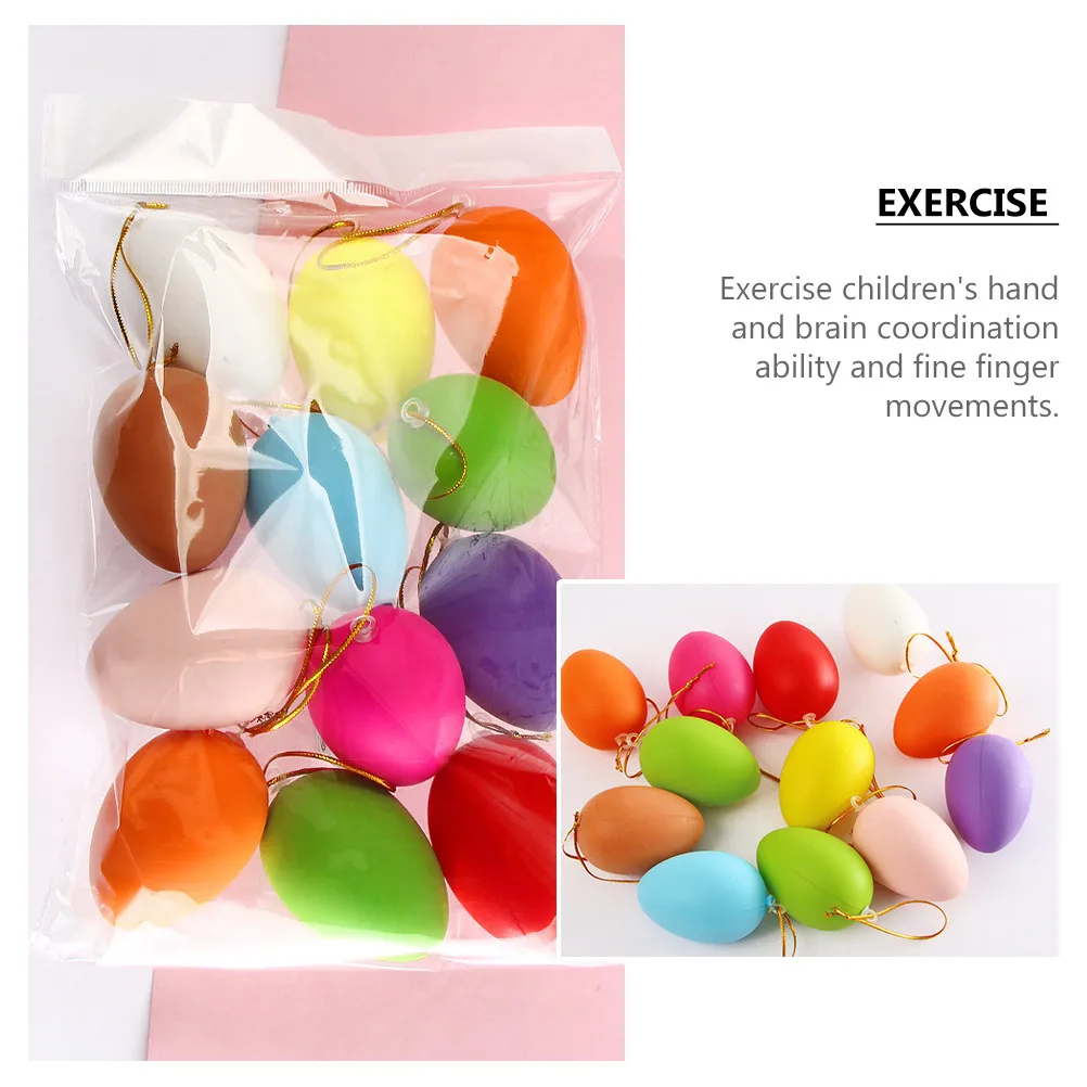 

48Pcs Easter Egg Doodle Kit Kids DIY Graffiti Craft Activity Set for Holiday Decor Party Favors Hanging Ornaments Supplies