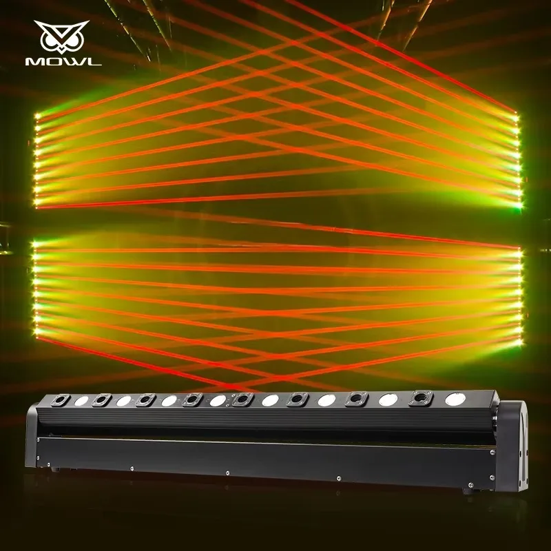 8+8 Dual Layer Red Strobe LED Beam  Moving Head Projection Light DMX Effect for DJ Disco Bar Nightclub Stage