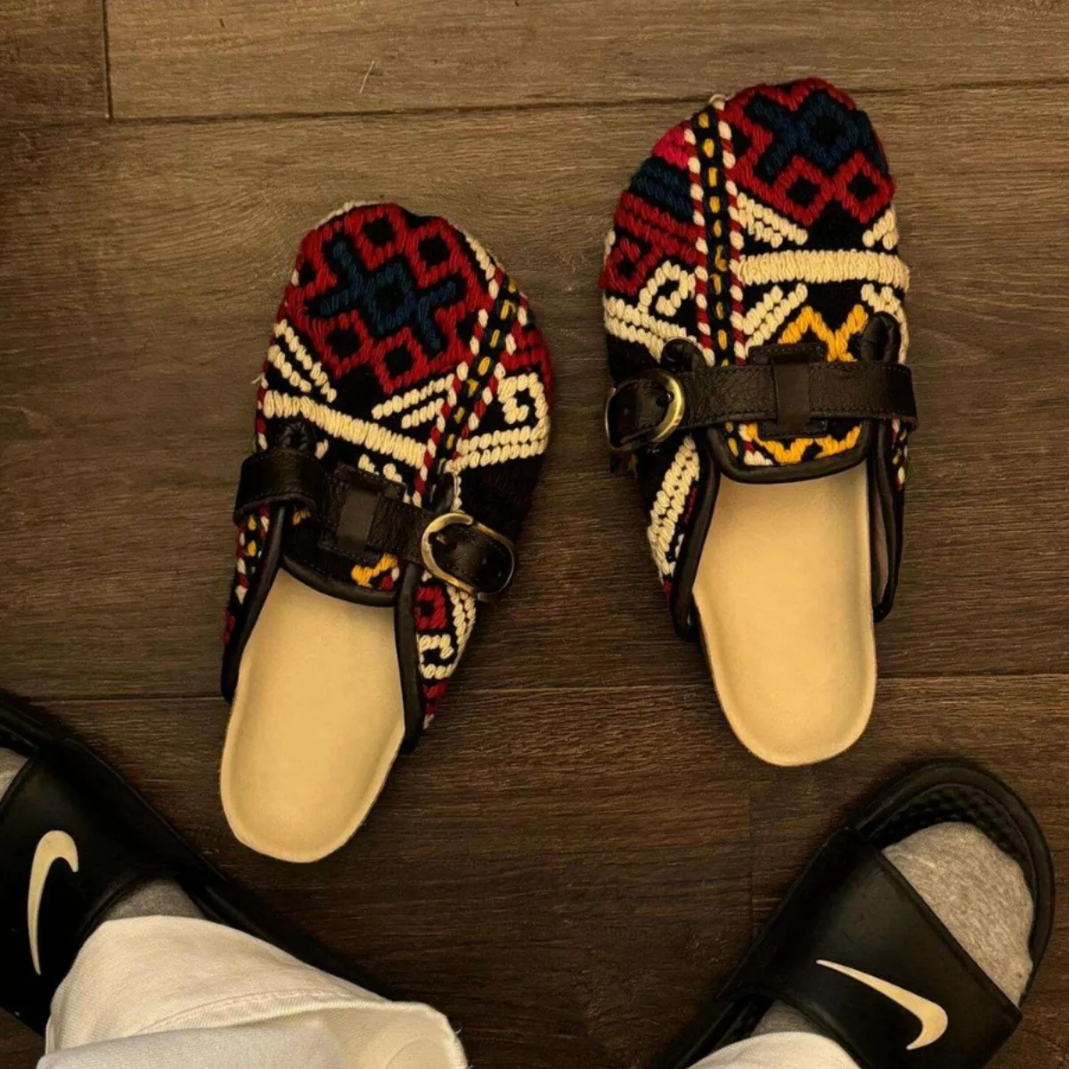 

2024 retro hand-woven Birkenstocks women's new one-pedal bag head slippers platform single platform shoes designer models