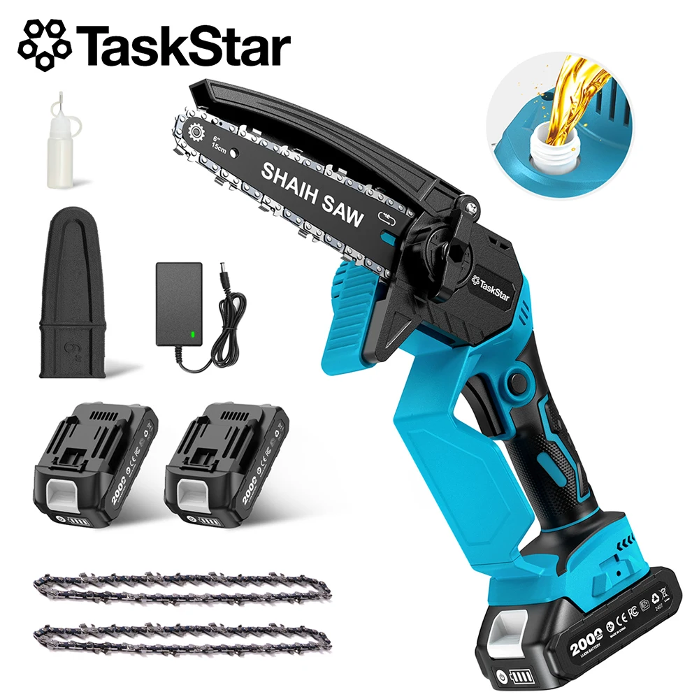 Mini Piła Łańcuchowa Akumulatorowa 6/8'' Bezszczotkowa - Kompaktowa