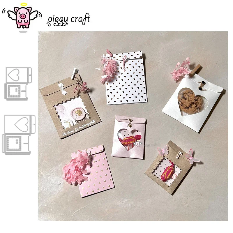 Piggy Craft metal cutting dies cut die mold Love envelope greeting card Scrapbook paper craft knife mould blade punch stencils