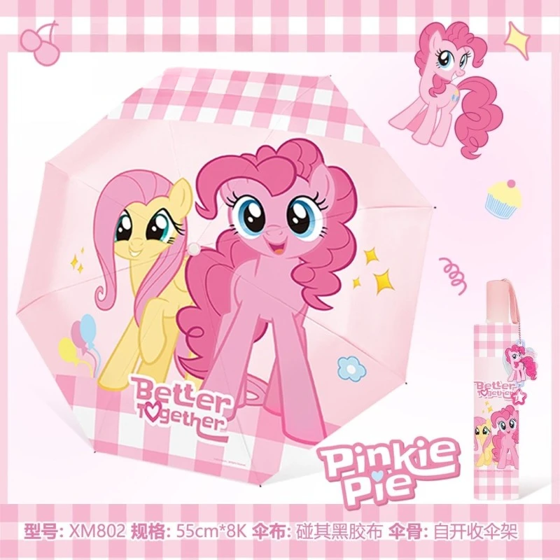 

My Little Pony Kids Automatic Umbrella Trifold Umbrella Cute Girl School With Vinyl Sunscreen Wind Resistant Holiday Gift