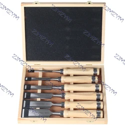 6Pcs/Set Wood Flat Carving Hand Chisels Set Professional Wood Cut Knife Sculpting Hand Tools Chisel Woodworking For Carpenter