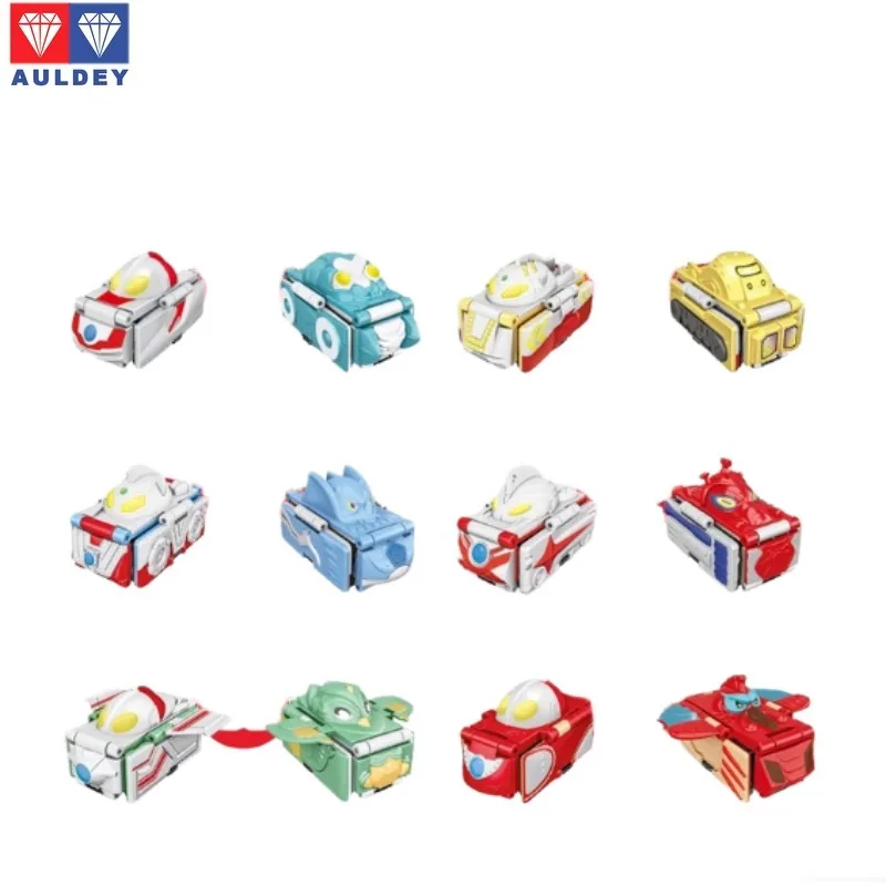 

In Stock AULDEY‌ Original Ultraman Series Flip-up Raventelo Pocket Car Full Set of Mobile Phone Model Ornaments Holiday Gifts