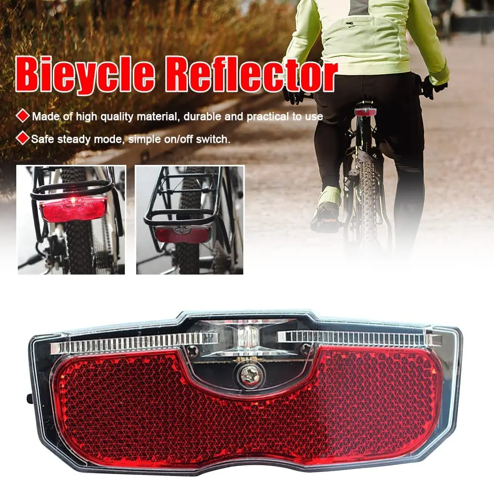 LED Mountain Bike Luggage Rack Light Waterproof Bicycle Rear Seat Reflective Taillight Night Ridding Safety Warning Reflector