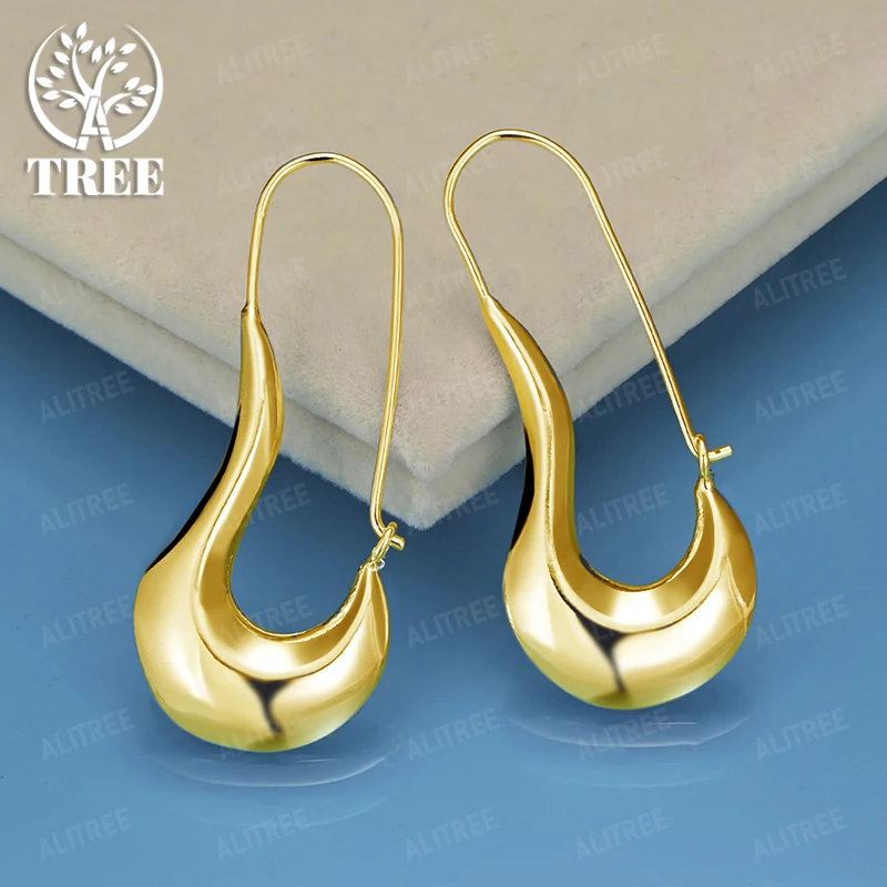 

Hot 18K Gold Hook Earrings For Women Birthday Wedding Party Noble And Elegant Fashion Design Fine Cute Jewelry Gift Accessories