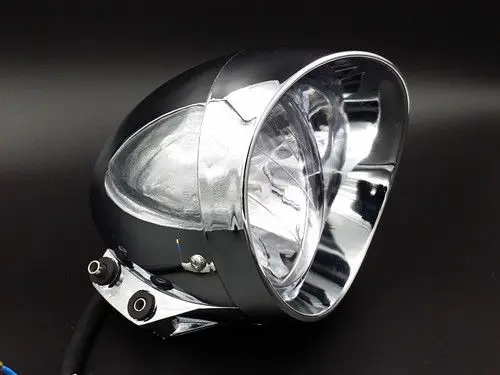 Chrome Motorcycle Motor Bottom Mount Headlight Touring Cruiser Chopper Custom