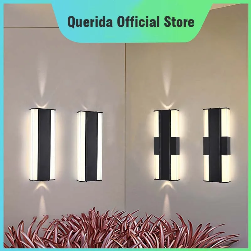 

Outdoor IP65 waterproof wall lamp, courtyard balcony, villa porch lamp, illuminated up and down, outdoor long strip wall lamp