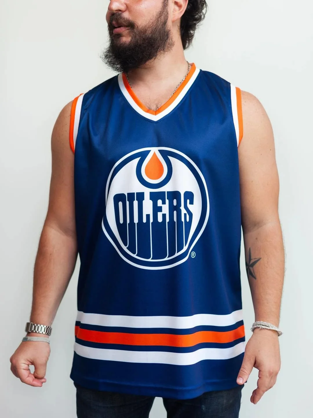 Edmonton Oilers Circular Drop Ärmelloses Hockey-Trikot Herren Tanktop Eishockey-Fan Sommer Sport Ärmelloses T-Shirt Familien-Matching