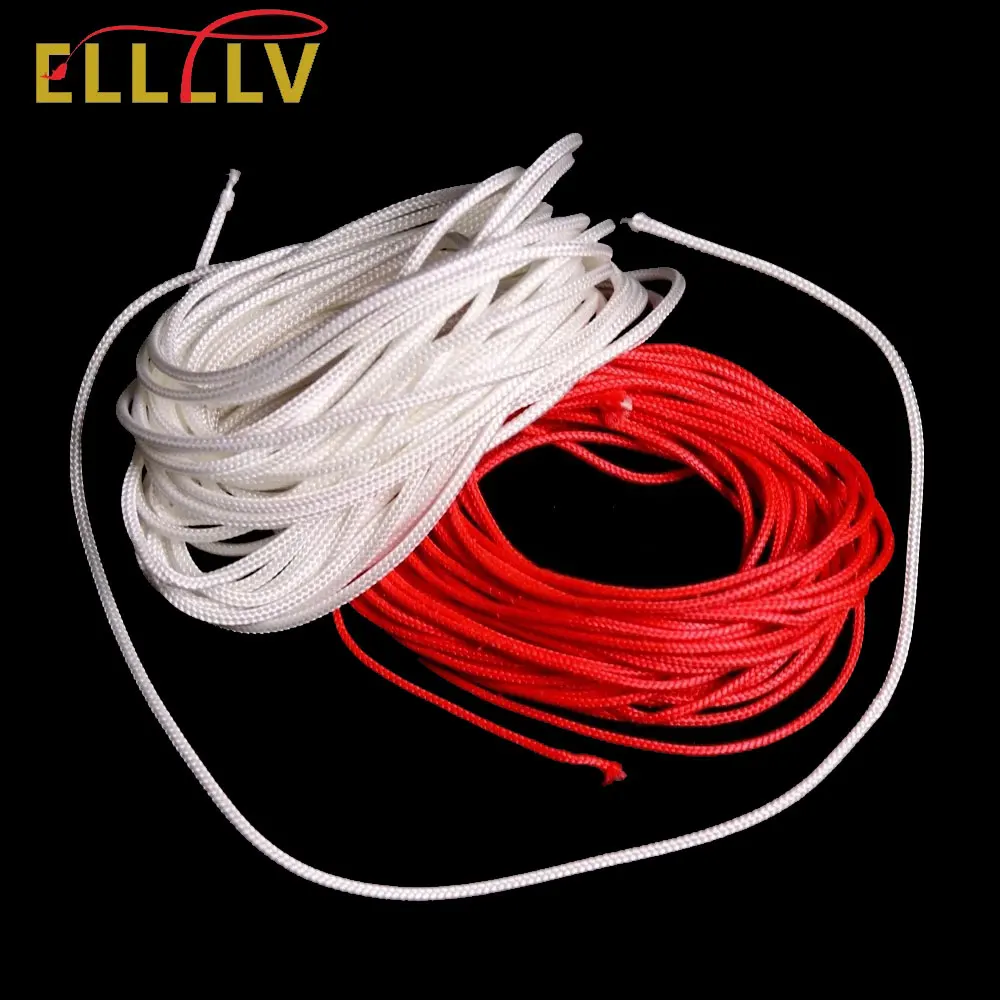 Elllv 5M/pack 1.2mm 1.6mm White Red PE Braided Fishing Line for Jig Hook Rigging Diving Spear Fishing Stainless Steel Wire Core