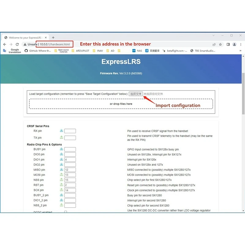 Receptor ELRS 2,4 Ghz PWM 7CH CRSF con antena Dual compatible con protocolo ELRS 3,2 PWM/CRSF para Dron RC FPV