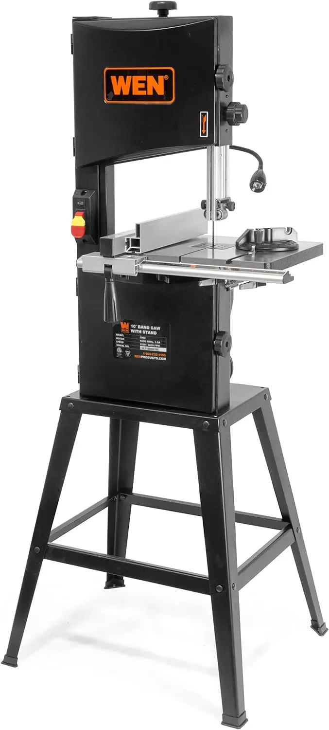 Band Saw with Stand 10-Inch 3.5-Amp Two-Speed (BA3962) Operates At Two Speeds of Either 1520 or 2620 FPM