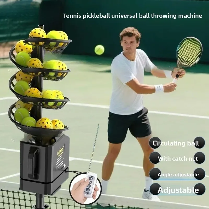 Tennis Pickleball Universal Ball Launcher Self Serve Machine Solo Training Coach Ball Feeder