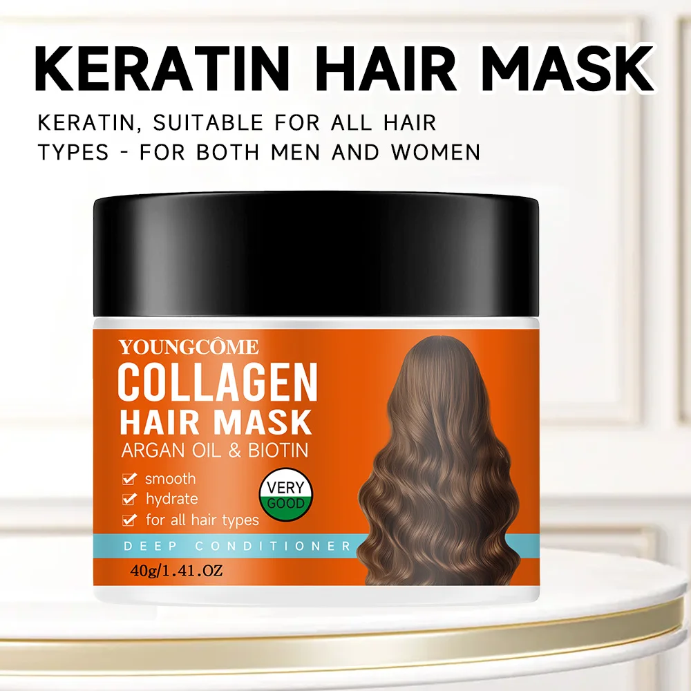 علاج الكولاجين للشعر إصلاح عميق تكييف زيت الأركان قناع الشعر جوهر للشعر الجاف التالف جميع أنواع الشعر 70 جرام كريم جديد #6