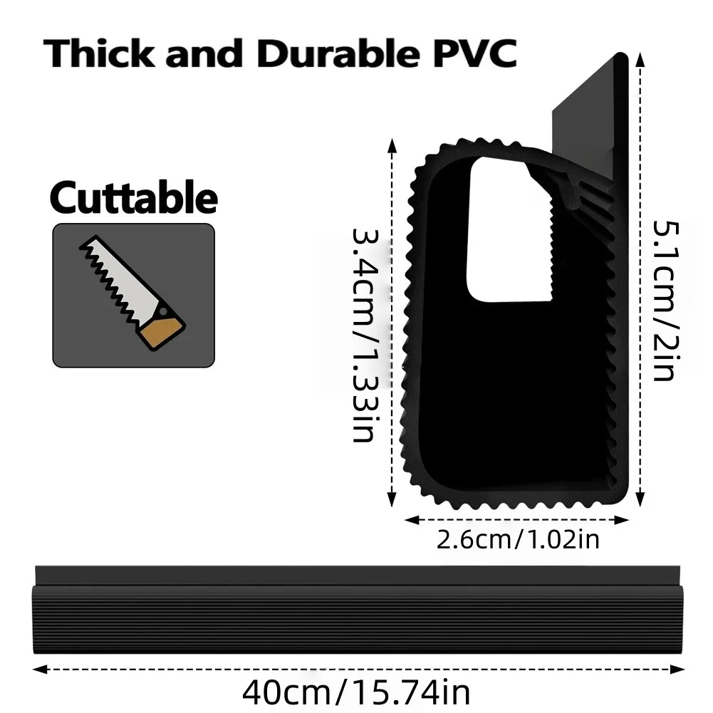 2PCS 40cm/15.75inch Under Desk Cable Management Tray PVC Power wire hider Strip Cord Holder wire Organizer Cable Raceway