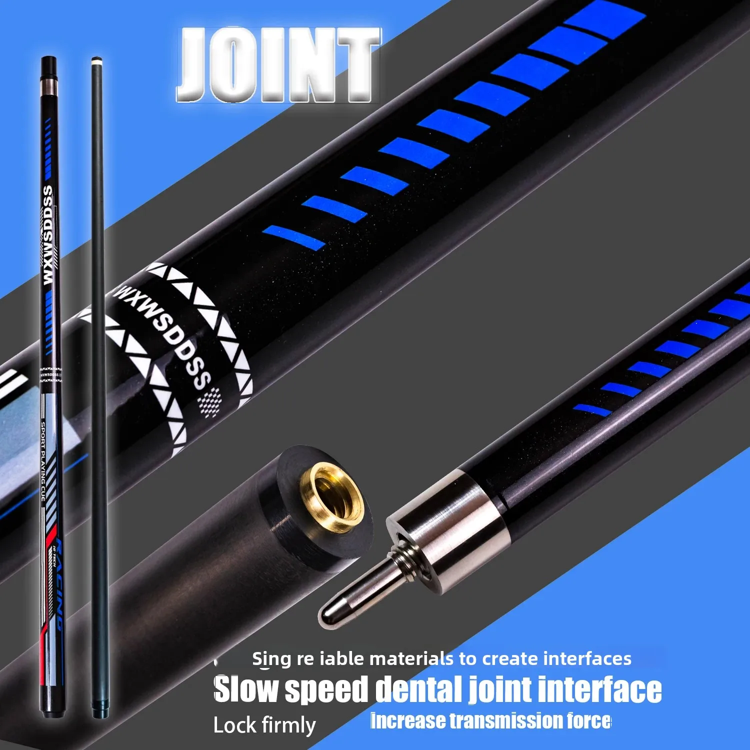 WXWSDDSS 12.5mm Carbon Pool Cue - Low Deflection Shaft • Multi-Layer Tip • Quick-Release Stainless Joint • 58" Pro Cue