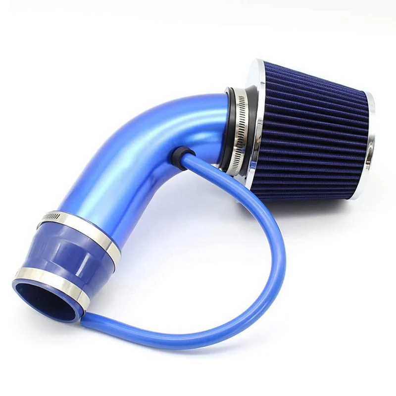 Universal Car Racing Cool Air Intake Kit 3Inch Pipe Aluminium Automotive Filter Induction Low Hose And Clamp Kits