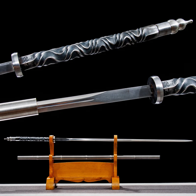 Chinese Fenghou Rapier Tang Sword Manganese Steel Blade Full Metal Scabbard Martial Art Training Staff Swords Katana Home Decor