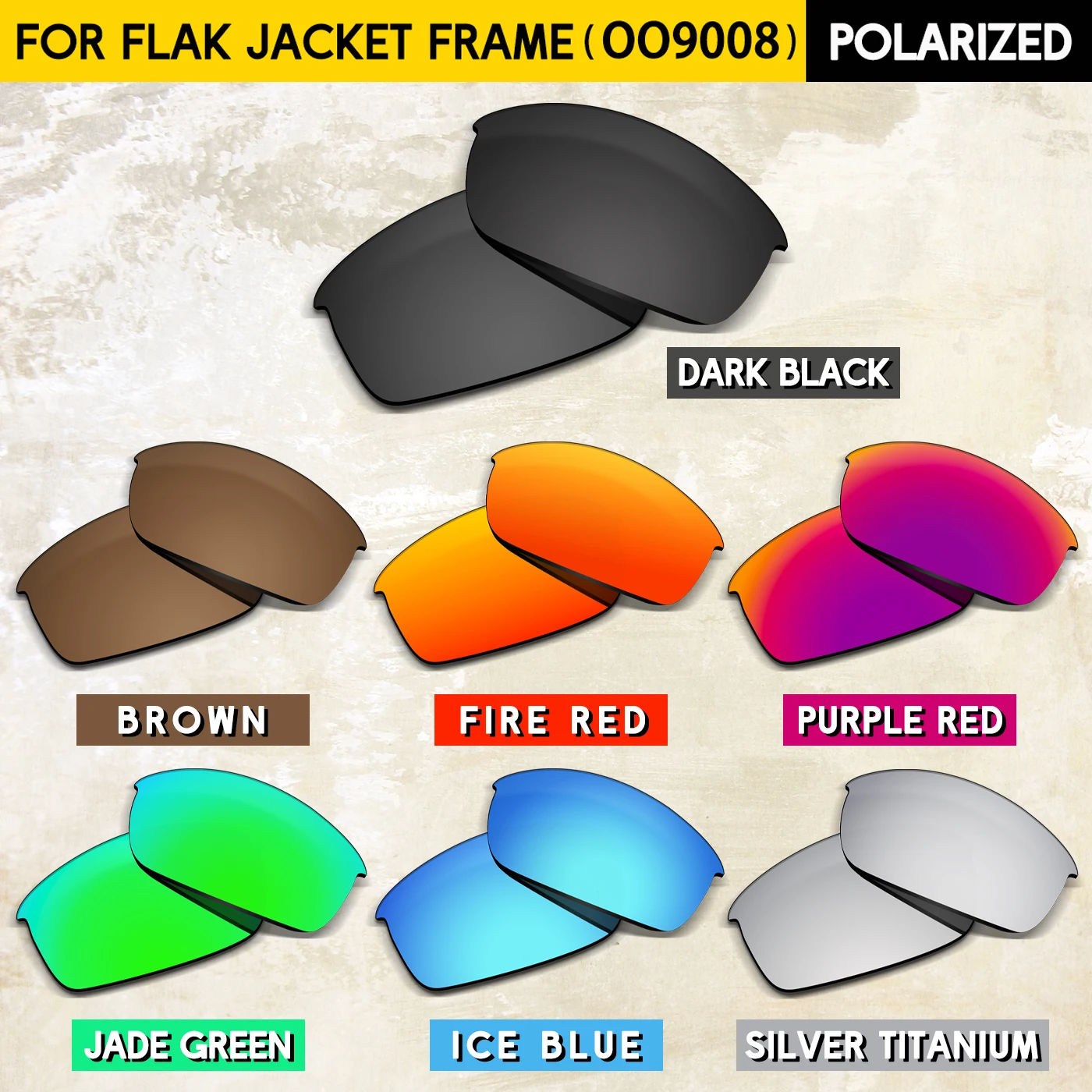 

Fit for Oakley Flak Jacket Asian Fit Frame Lenses Replacement for Oakley Flak Jacket Asian Fit Sunglasses