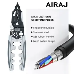 AIRAJ26in1 pinza spelafili multifunzionale strumento specializzato per elettricista spelafili professionale di grado industriale