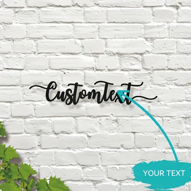 Custom Metal Wall Art Sign - Your Name in Stylish Cursive, for Home Decor & Housewarming Gifts, Ideal for Front Door or Garden