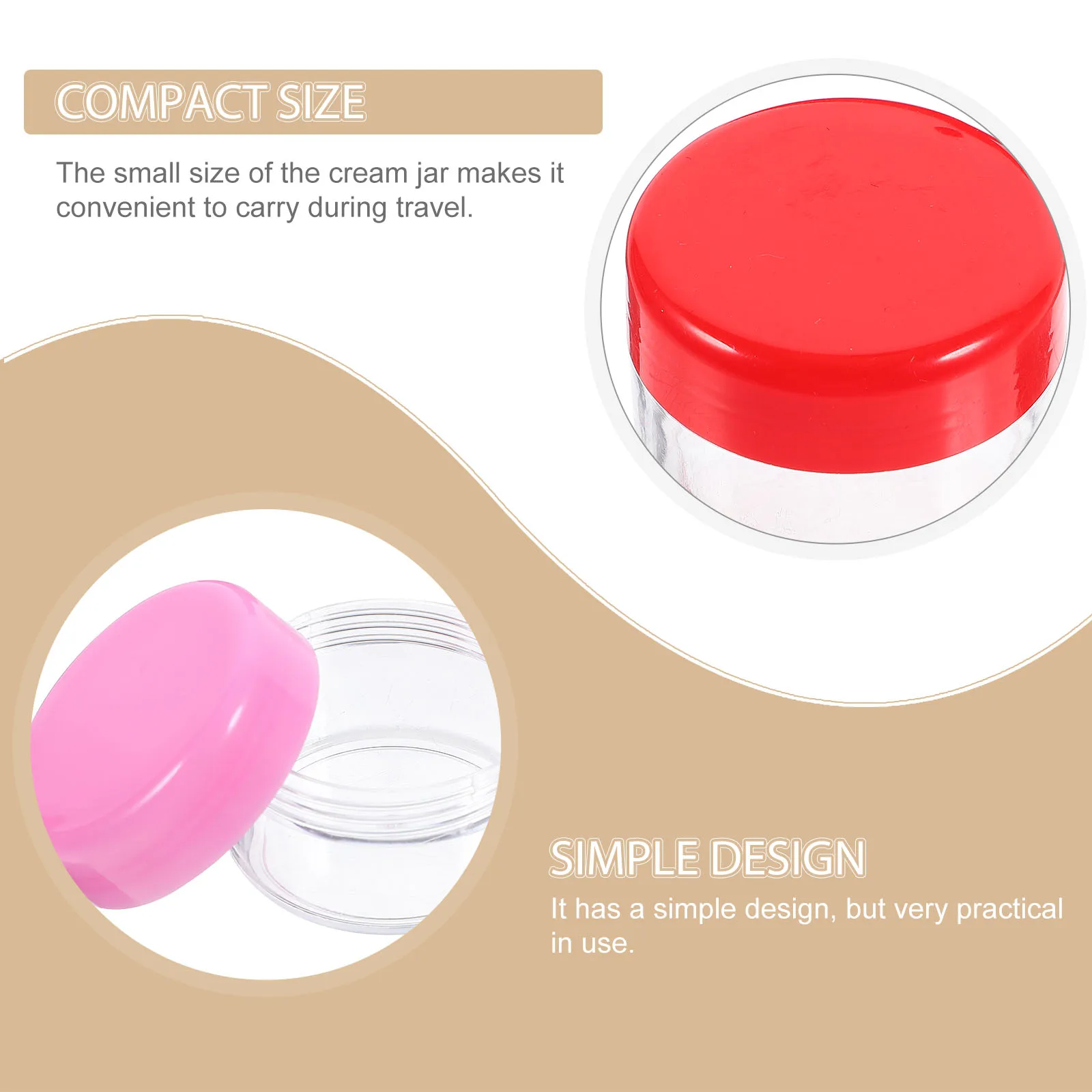 

6pcs 20Ml Cream Jars Small Travel Containers Transparent Refillable Storage Jars With Lids Wide Mouth Plastic For