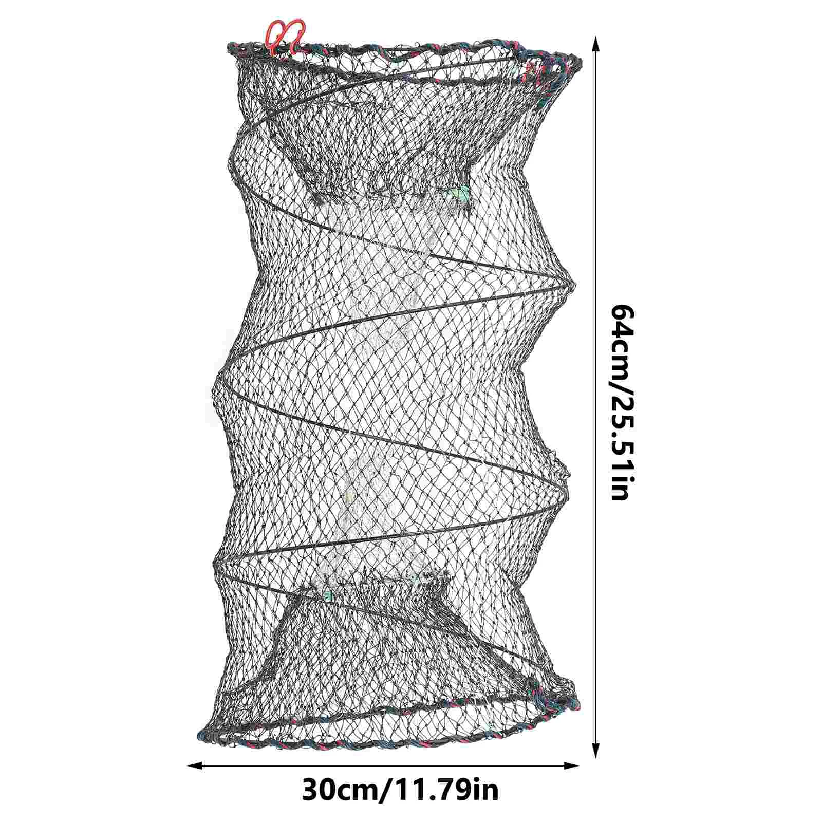 Ryba kreveta langusty fishnets přenosné rybolov přistání skládací nástraha litého skládací černá