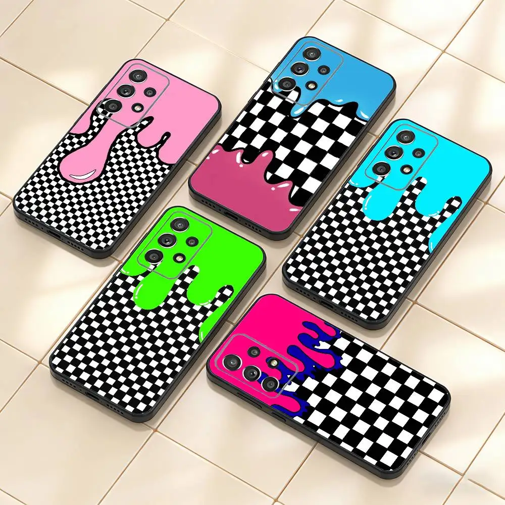 

checkerboard chess board Phone Case For Samsung S25,S24,S21,S22,S23,S30,Ultra,S20,Plus,Fe,Note,10,9,5G Black Cover