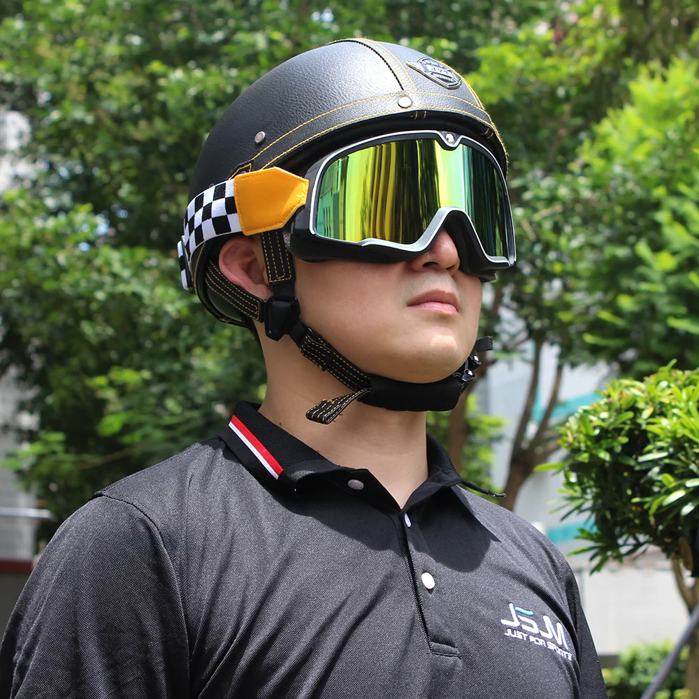 Gafas retro antiviento para motocross y cafe racer vintage - imagen 2