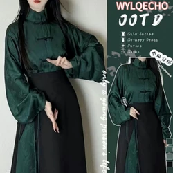 2024 improved ancient song dynasty hanfu female chinese style stand collar blouse long skirt daily hanfu autumn and winter