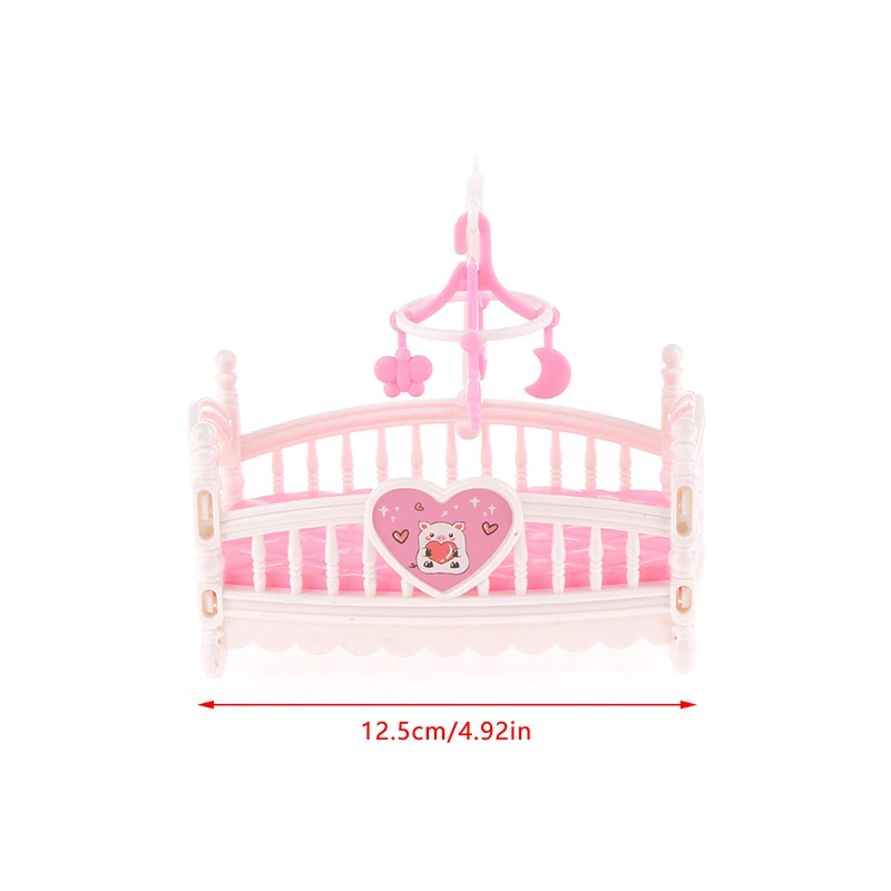 1:12 Puppenhaus Miniatur Kinderzimmer Babypuppen Schlafbetten Babyzimmer Stubenwagen Bett Wiege Bett