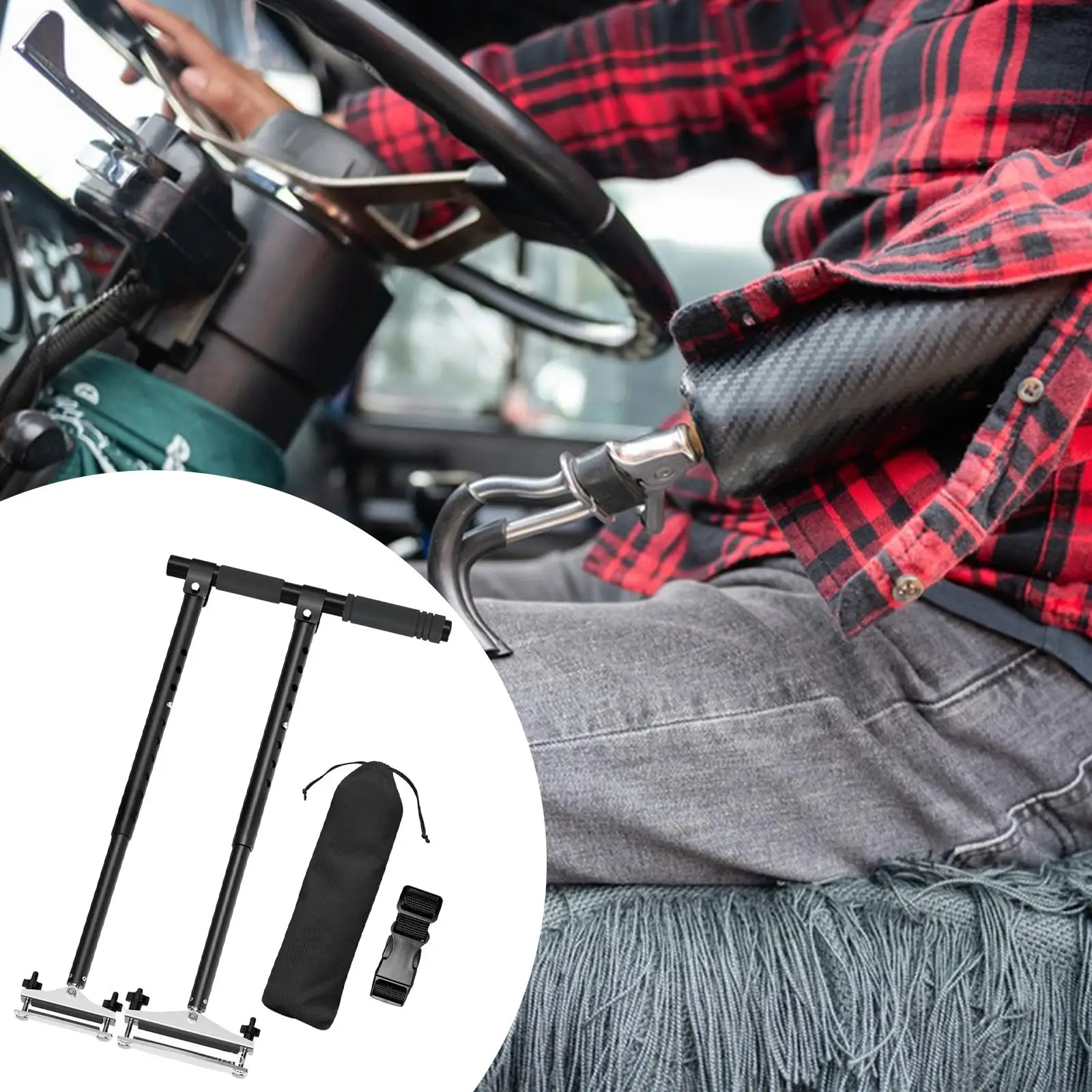 

Ручное управление для инвалидов, ручные управления для инвалидов, портативный кронштейн для помощи вождения с сумкой для хранения, черный