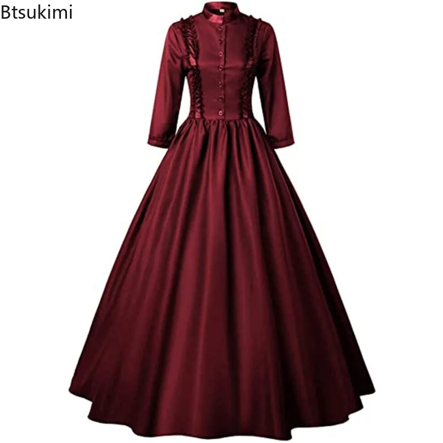 Vestido de Gala Gótico Victoriano de la Guerra Civil 2026, Vestido de Cosplay de Reina Princesa, Vestido de Mascarada Real Gótico Elegante, Vestido de Novia Vampiro