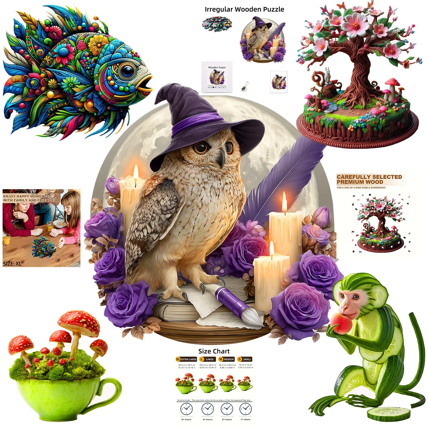 Creative Wooden Puzzles With Unique Irregular Shapes Handmade Decorations Perfect For Birthdays And Holidays