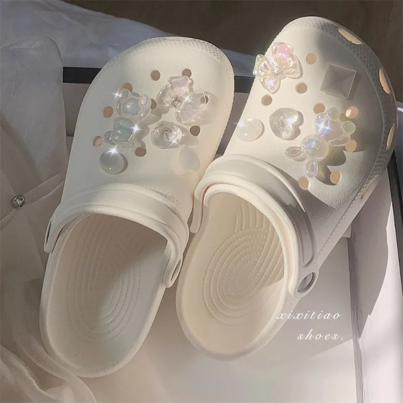 10PCS Shoe Charm DIY Crystal Rhinestone Rabbit Shoe Decoration Buckle for Hole Shoes Accessories Kids Party Woman Girls Gift image 6