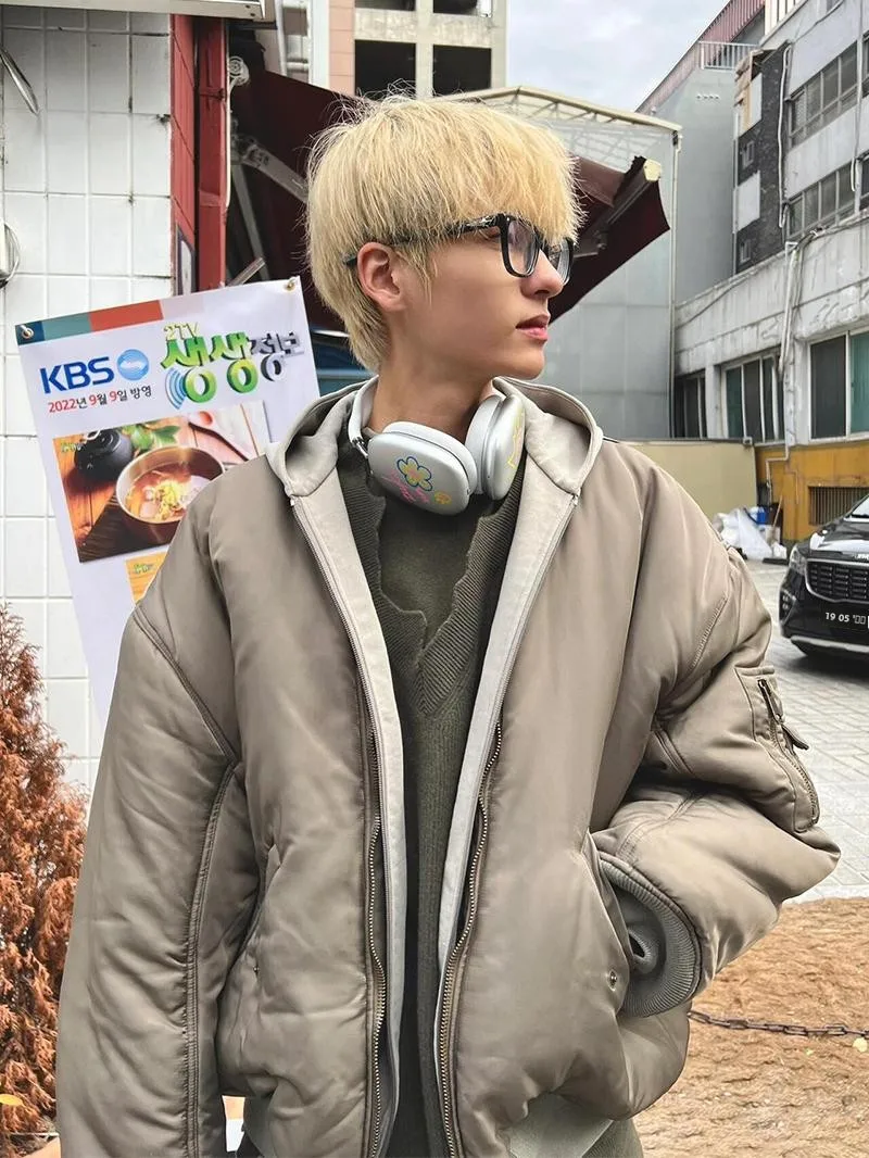 

Мужская утепленная куртка-бомбер из хлопка и полиэстера на молнии для осени и зимы, молодежная, повседневная, теплая