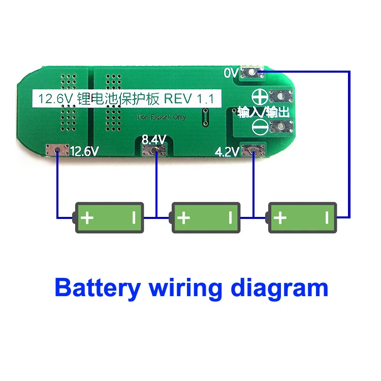 3-String 20A Lithium-Batterie-Schutzplatine 11,1 V 12 V 12,6 V Dreiteiliges Stromversorgungsmodul der 18650-Serie – Detail 7