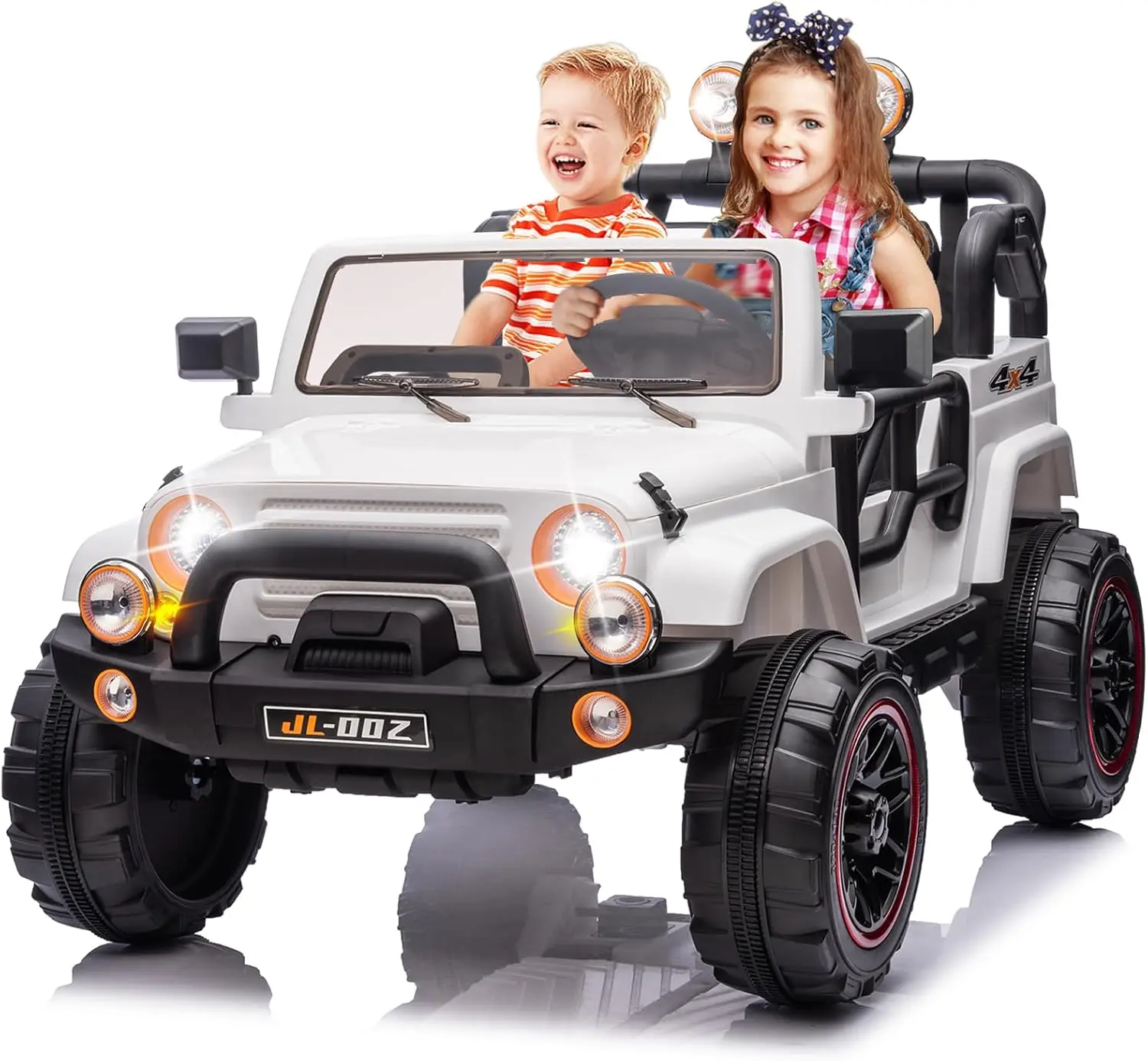 2 Seater Ride On Truck and Car Cover, 12V Children's Electric Car with Parental Remote Control, Music, MP3 Player, LED Lights, S