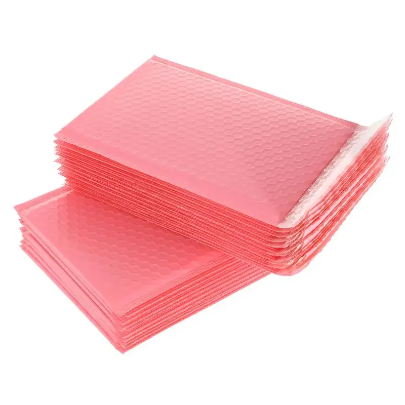 100pcs Bubble Mailers สีชมพู POLY Bubble Mailer Self Seal เบาะซองของขวัญกระเป๋าสําหรับหนังสือนิตยสารเรียงราย Mailer Self Seal