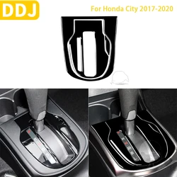 For Honda City 2017-2020 Car Accessories Piano Black Plastic Interior Central Multimedia Panel Trim Sticker ABS Decoration