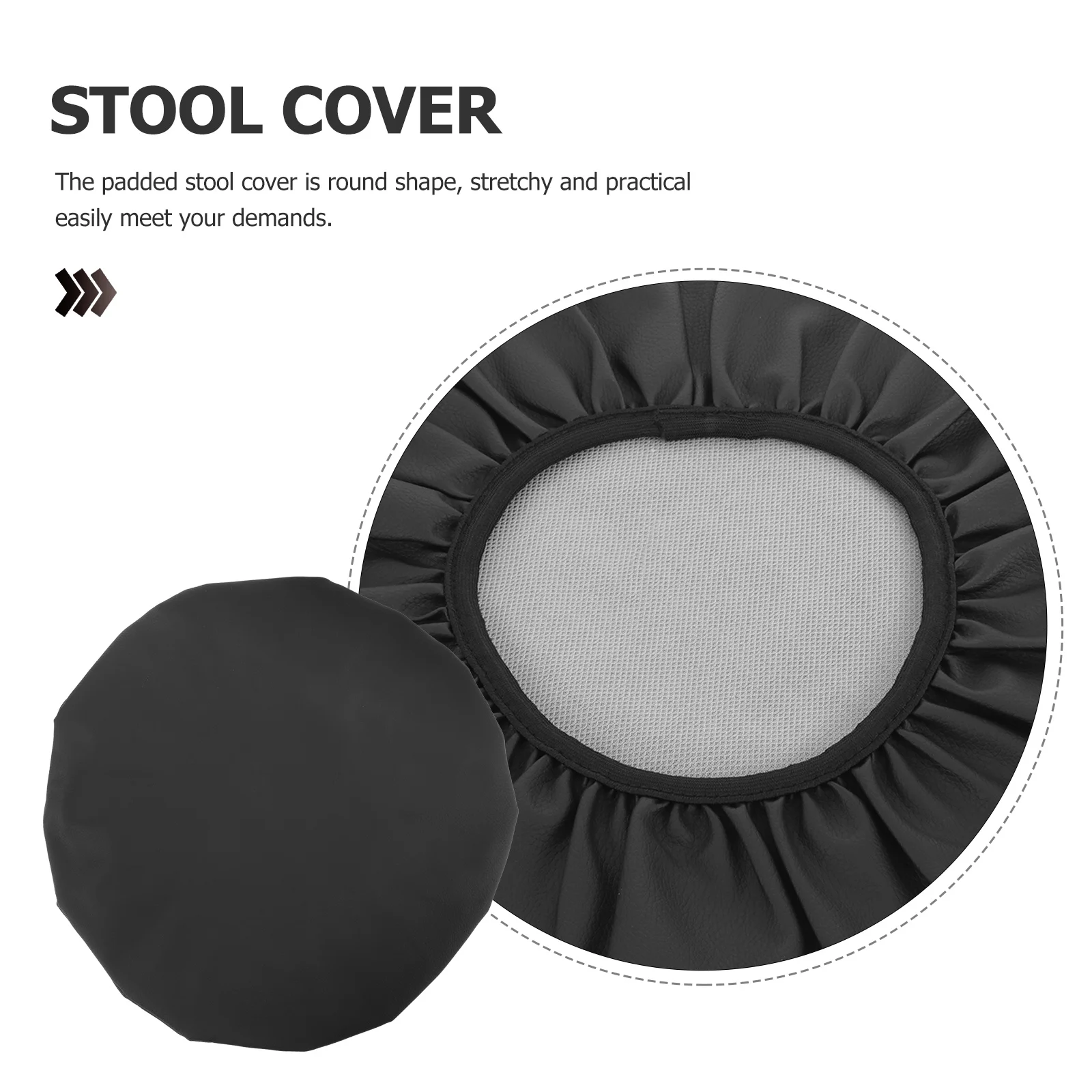 

1pcs Round Stool Cover For Bar Dining Chair Seat Replacement Dust Proof Scratch Resistant Non-Slip Round Stool Covers