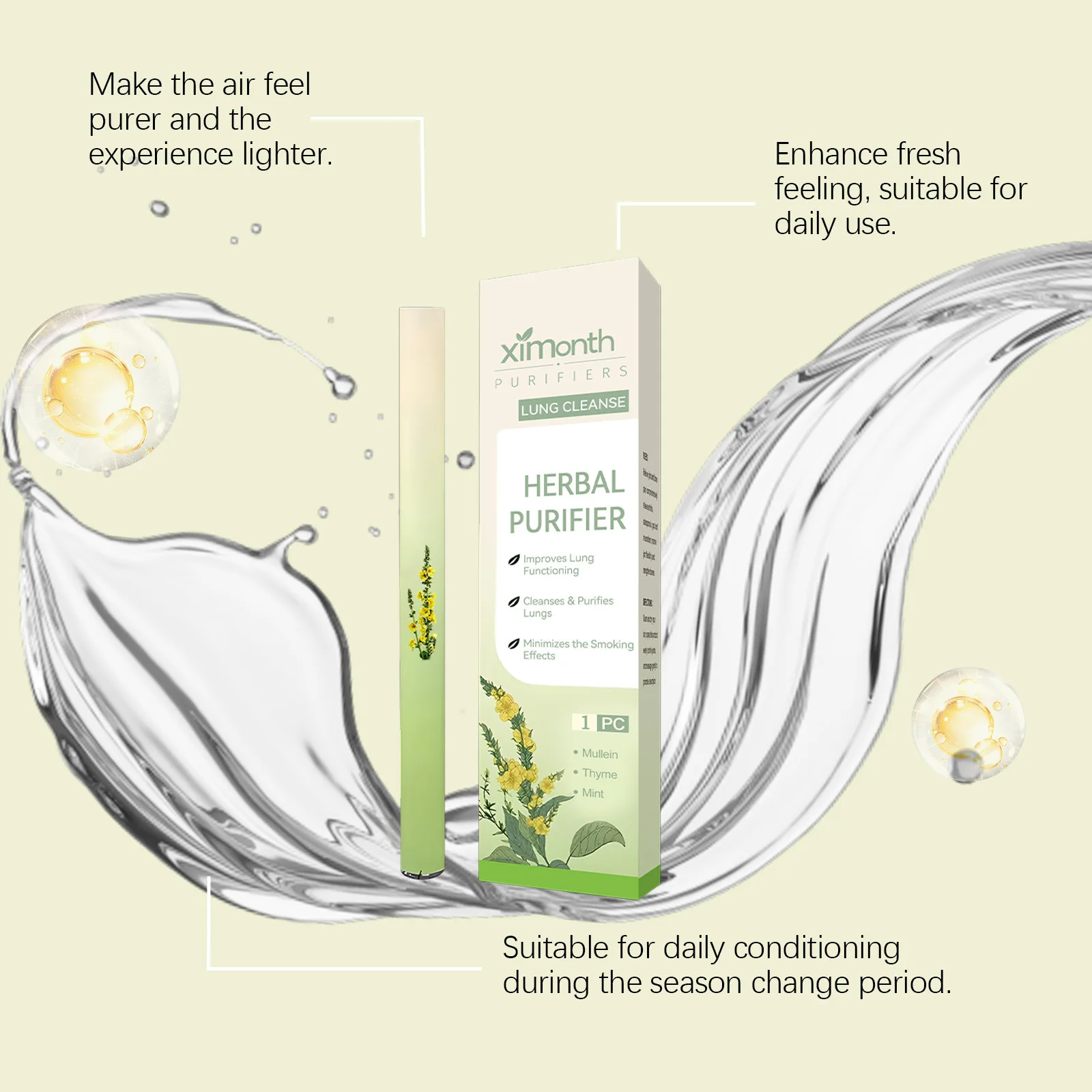 Ximonth العشبية العناية بالجسم القلم تخفيف التعب العميق التنفس المغذي العميق إبقاء تحديث الصحوة الإجهاد Relex قلم زيت طبيعي #5