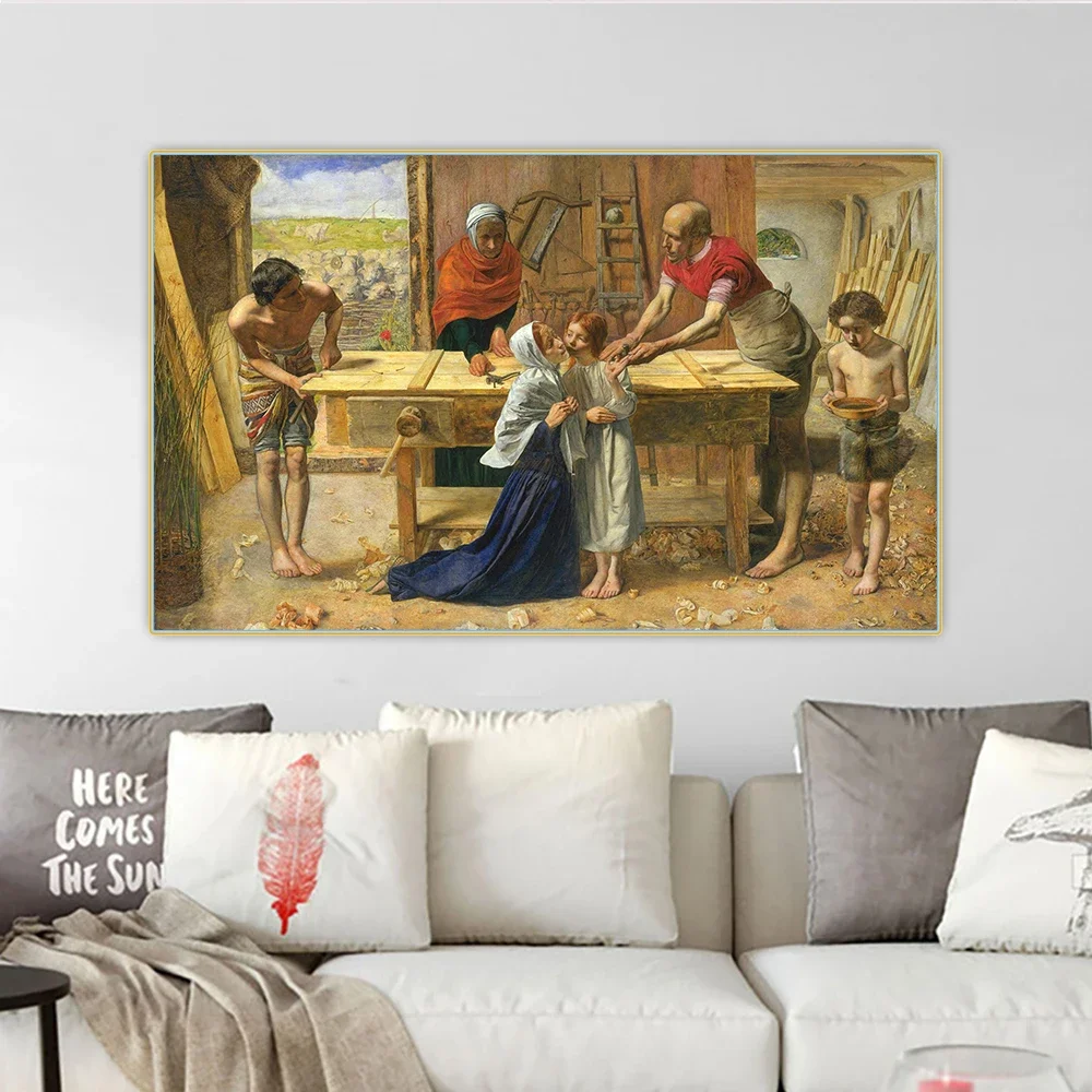 John Everett Millais《Christ in the House of His Parents》Canvas Oil Painting Artwork Picture Wall Hanging Decor Home Decoration