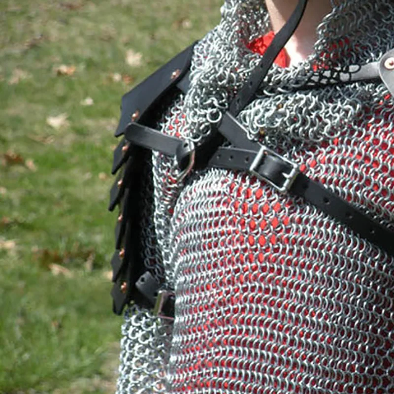 Medieval Viking Knight Shoulder Armor Pirate Gladiator Pauldrons Steampunk Gothic PU Dragon Scale Spaulders Cosplay Costume LARP